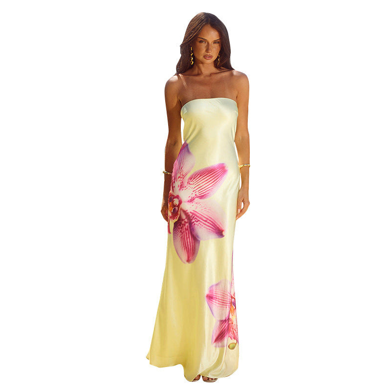 Femme Floral Print Maxi Kjole Stilla
