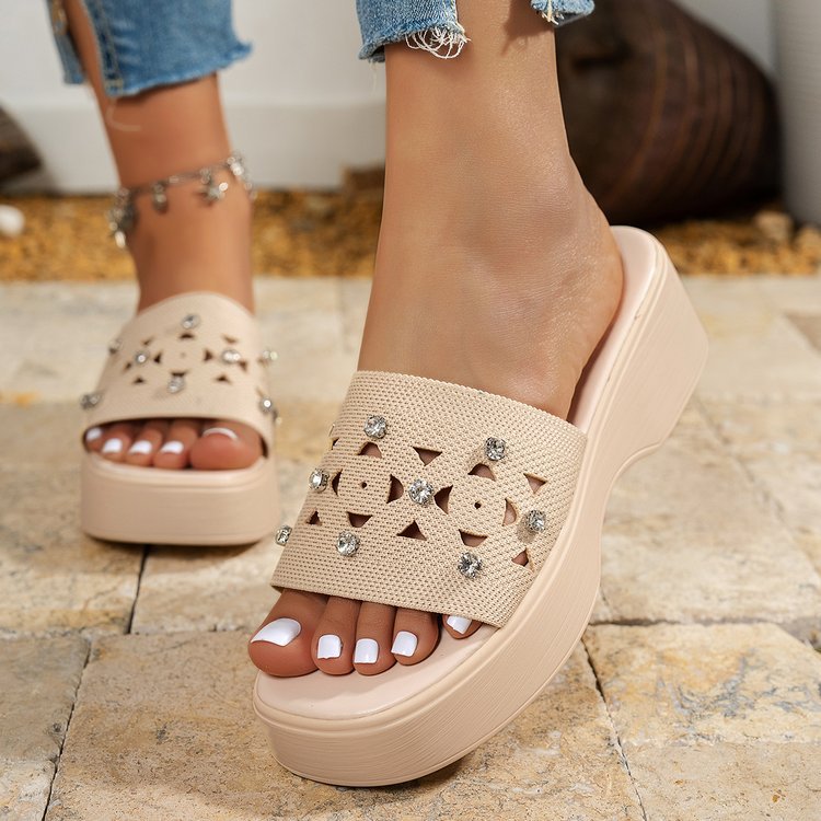 Dame Wedge-sandaler med elegant smykkeudsmykning Stilla