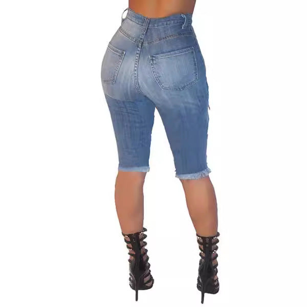 Dame Stilige High-Waist Jeans med usædvanlig Destroyed-effekt Stilla