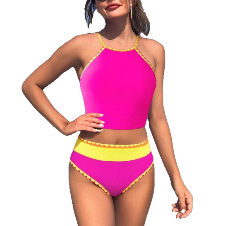 Dame højtaljet bikini med sporty top Skovae