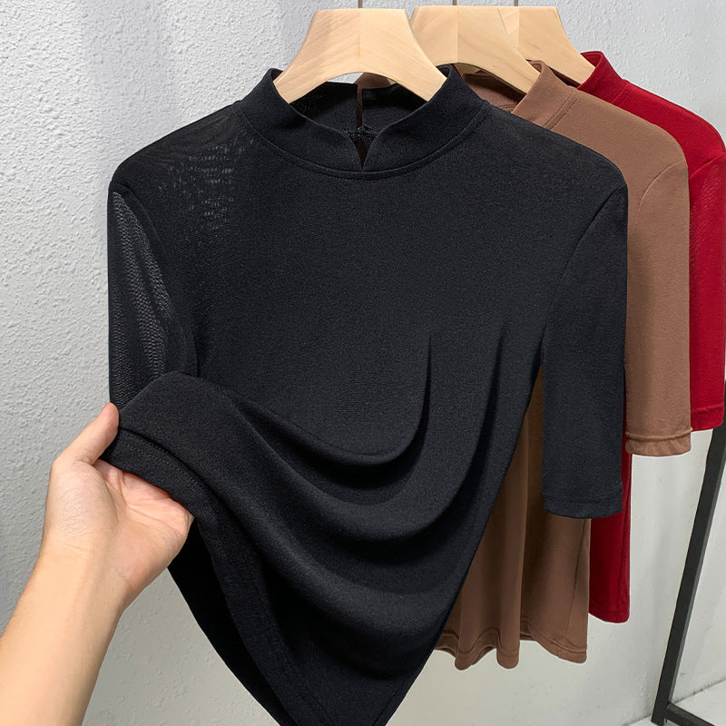 Dame Turtleneck-Shirt lavet af blødt stretchmateriale med figursyet snit Stilla