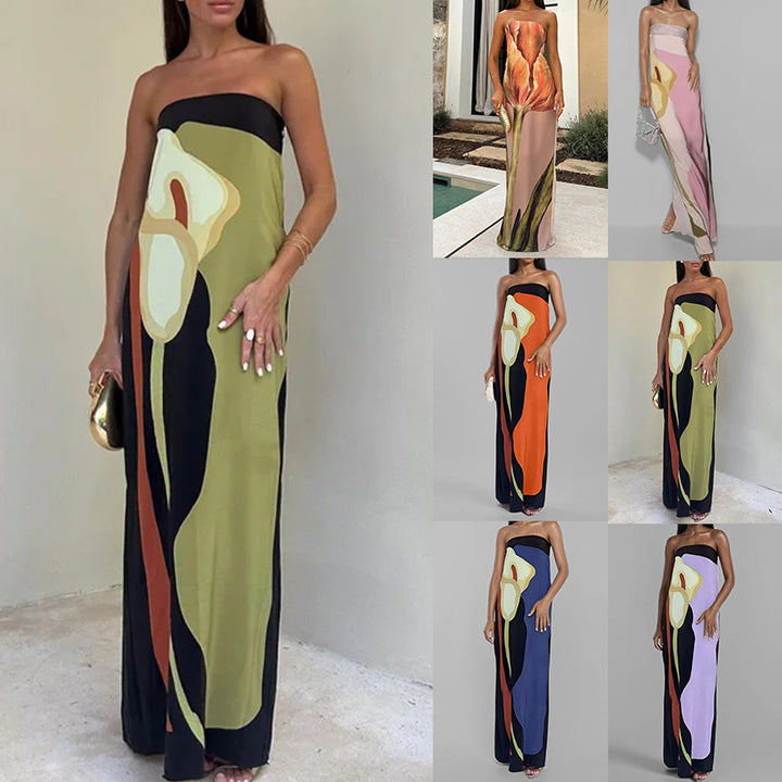Dame aftenkjole i moderne kaleidoskop-design Stilla