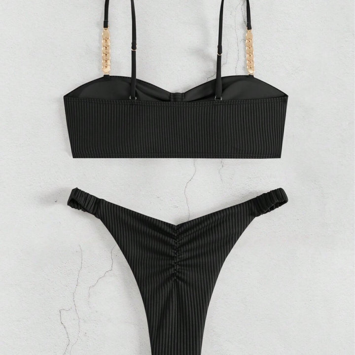 Dame Bustier-Bikini med elegant sløjfe-design og moderigtige accenter Skovae