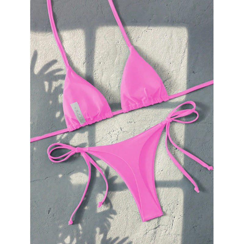 Dame Triangel-Bikini med justerbare stropper og smal trusse Skovae