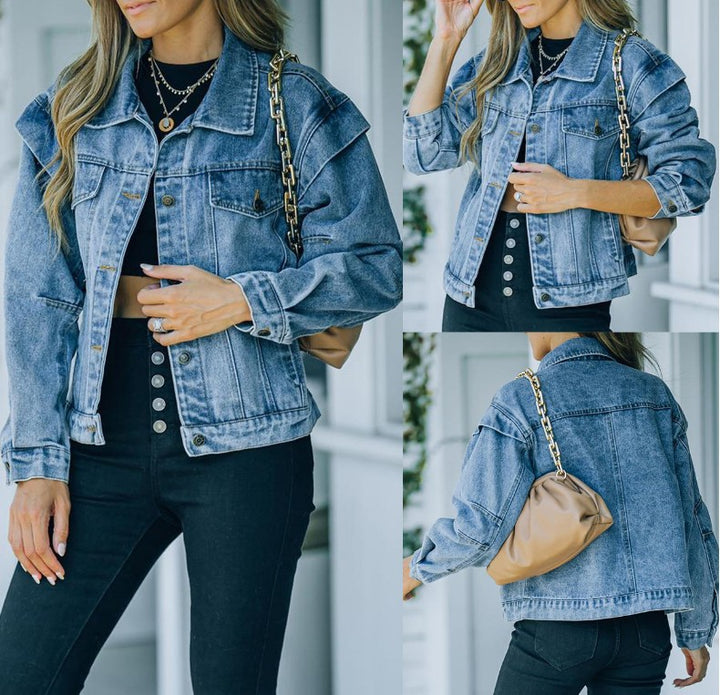 Damer afslappet jeansjakke med oversized snit og moderne detaljer Stilla