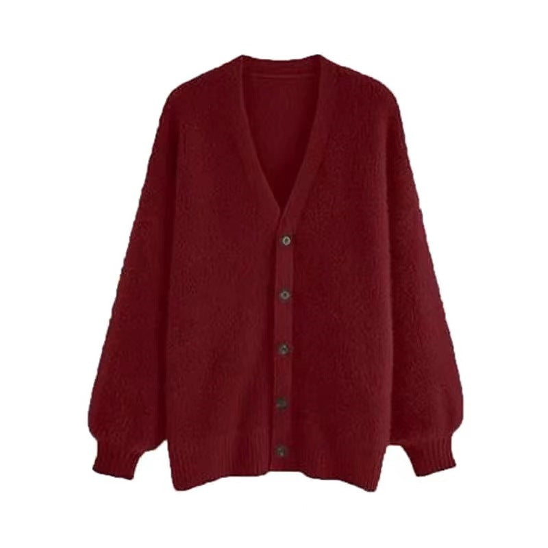 Kvinderne fluffy cardigan med store knapper og bredt snit design Stilla