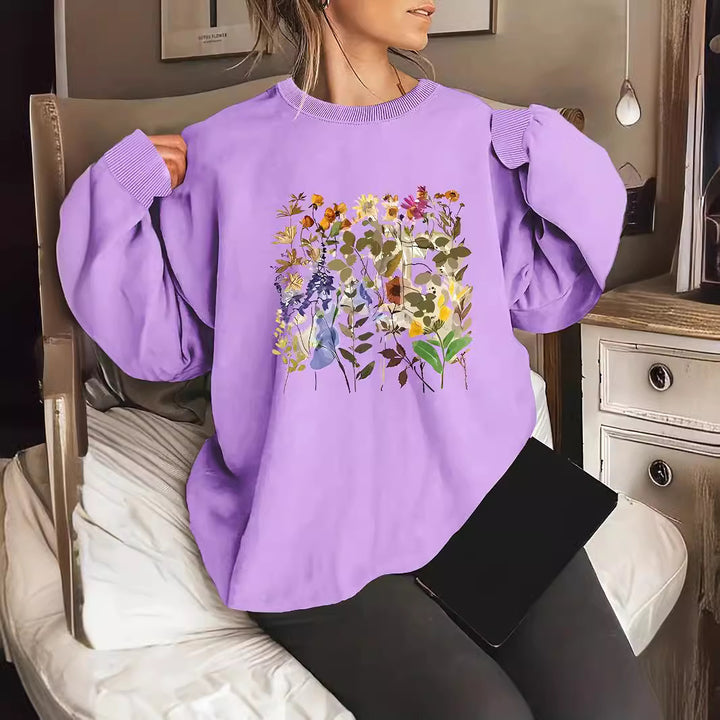 Kvinders sweatshirts med blomstermotiver og komfortabel pasform Stilla