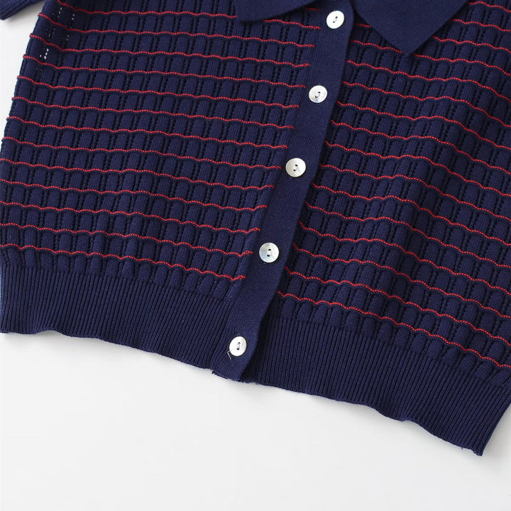 Dame Kortærmet Pullover med struktureret stof Skovae