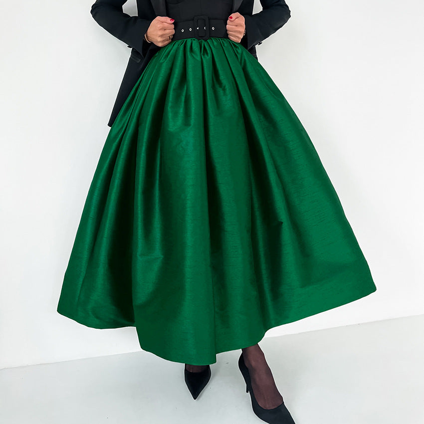 Dame elegante Maxiskørter med bred pasform og svajende kant Stilla