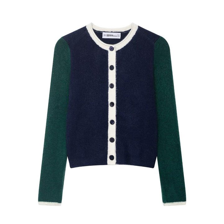 Kvinders elegante cardigan med kontrasterende ærmer Stilla
