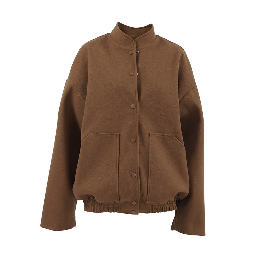 Dame Oversized Sweatjakke med højkvalitets trykknapper og casual lommer Stilla
