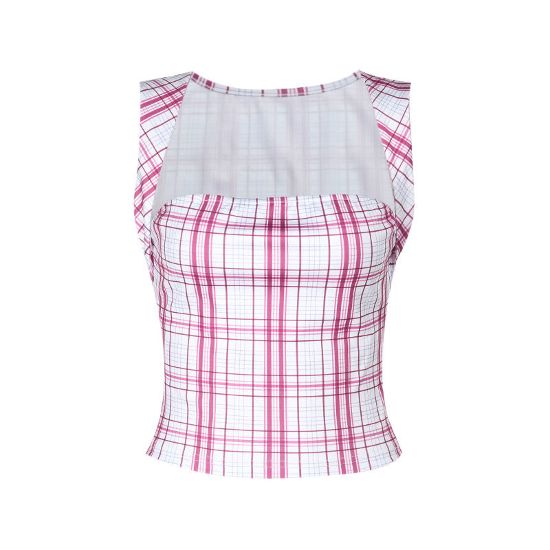 Rutet Crop-Top til kvinder Stilla