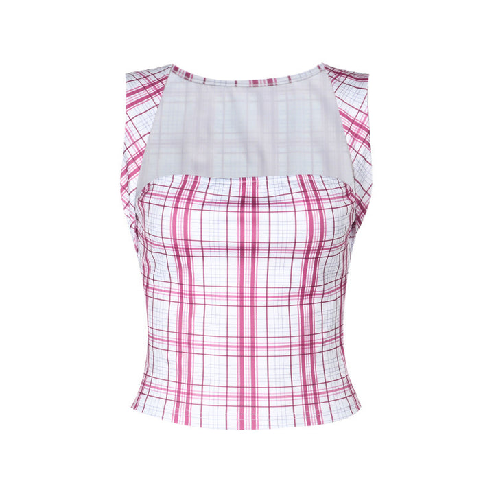 Rutet Crop-Top til kvinder Stilla