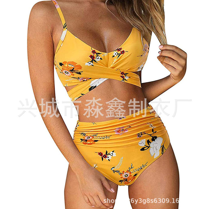 Dame Crop-Top bikini sæt med flettet design Skovae