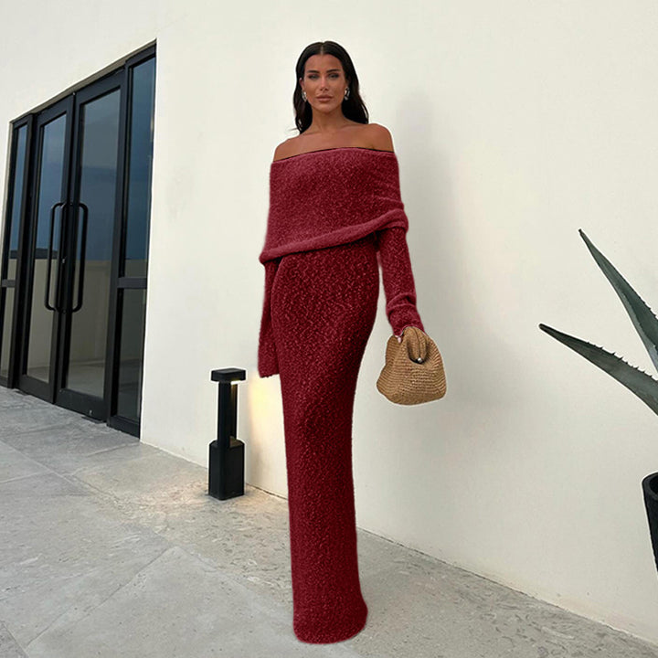 Damer Off-Shoulder Pullover Kjole Stilla