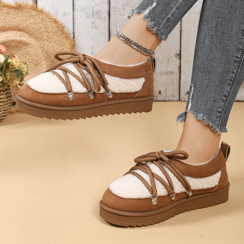 Dame Fluffy Sneakers med varmt indvendigt foer og trendy snørredesign Stilla