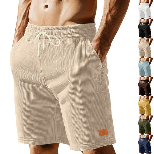 Herrer nan casual Bermuda shorts lavet af fint struktureret bomuldsblanding med elastisk talje og snor.