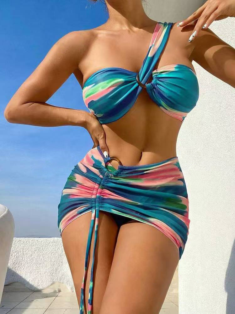 Dame bikini-sæt med en stroppeløs top og raffineret indpakningskort Stilla