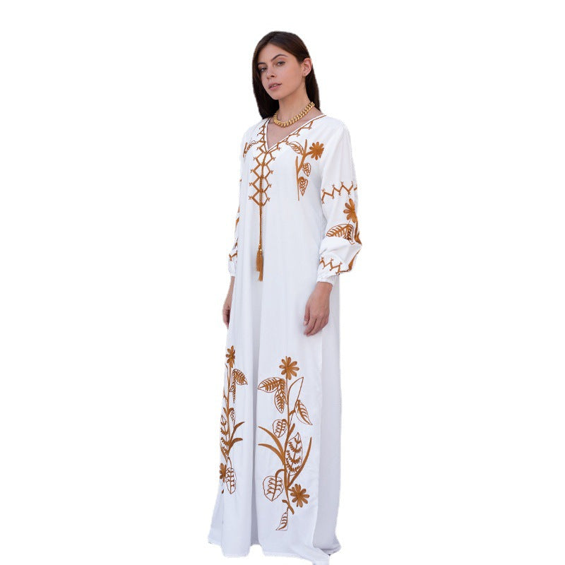 Dame Kaftan med kunstnerisk kant og afslappet snit Stilla