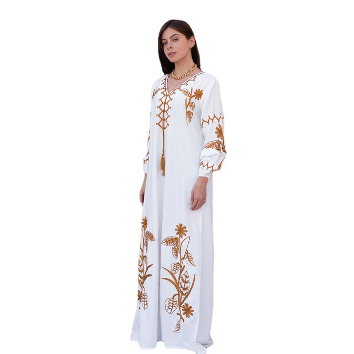 Dame Kaftan med kunstnerisk kant og afslappet snit Stilla