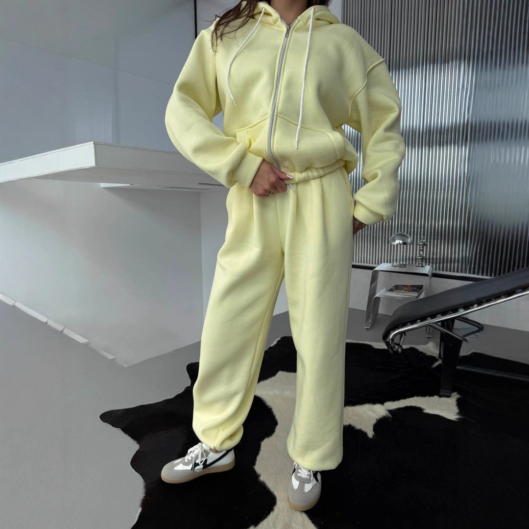 Kvinders afslappede hoodie og jogger sæt med elastisk talje og praktiske lommer Skovae