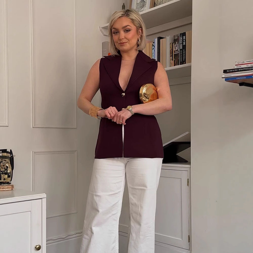 Dame ærmeløse blazer-vest Stilla