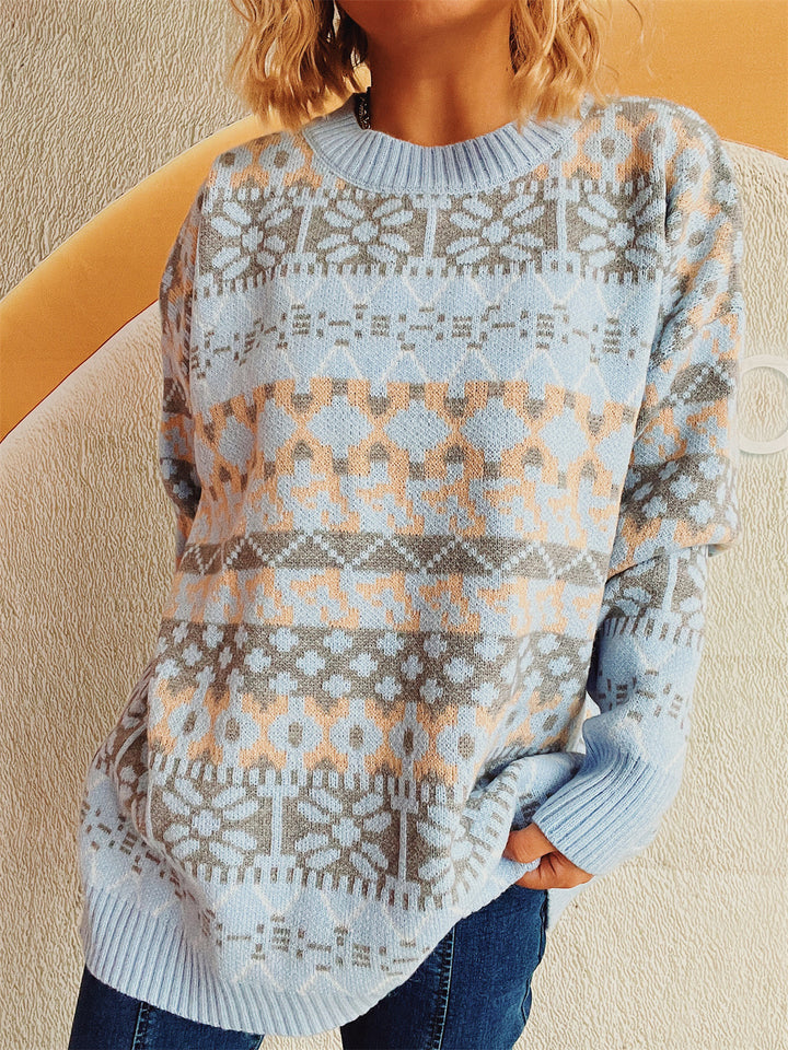 Kvinder komfortabel sweater med traditionelt norsk mønster og afslappet snit Stilla