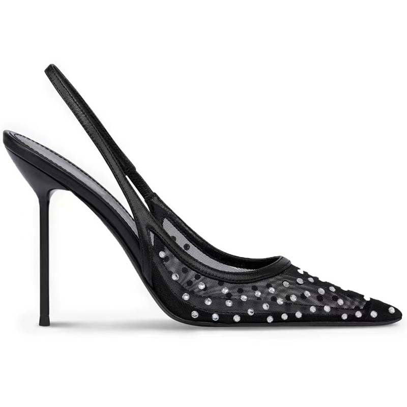 Dame High-Heel Slingback Pumps med Nitteaccent Stilla