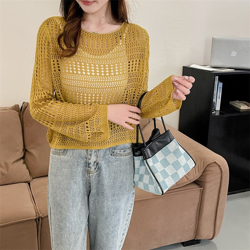 Dame Chunky Strik Åben-Strikpullover Stilla
