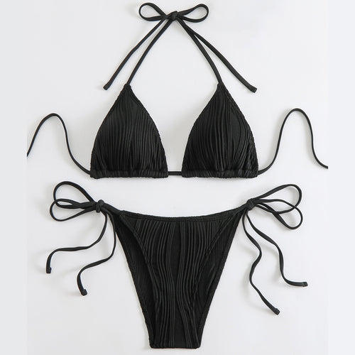 Dame Struktureret Trekant-Bikini-Sæt Stilla 1750838749