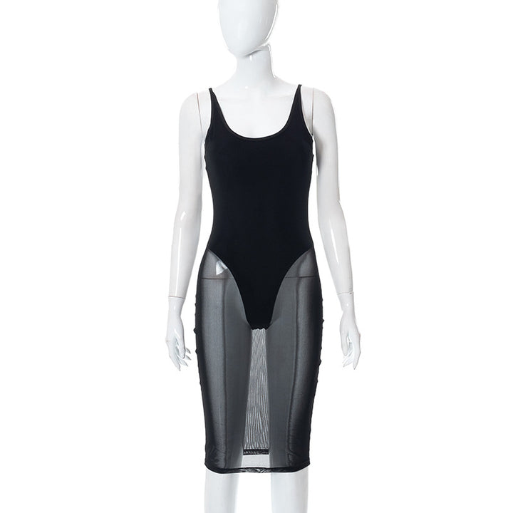 Femme Gennemsigtig Overlay Midi Kjole Stilla