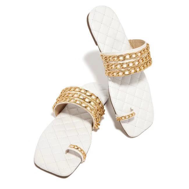 Dame elegante Sling-sandaler med luksuriøse kæde detaljer og blød indersål Stilla
