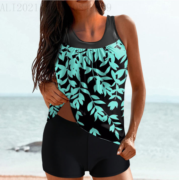 Damer sporty strandoutfit med moderne rynkning Skovae
