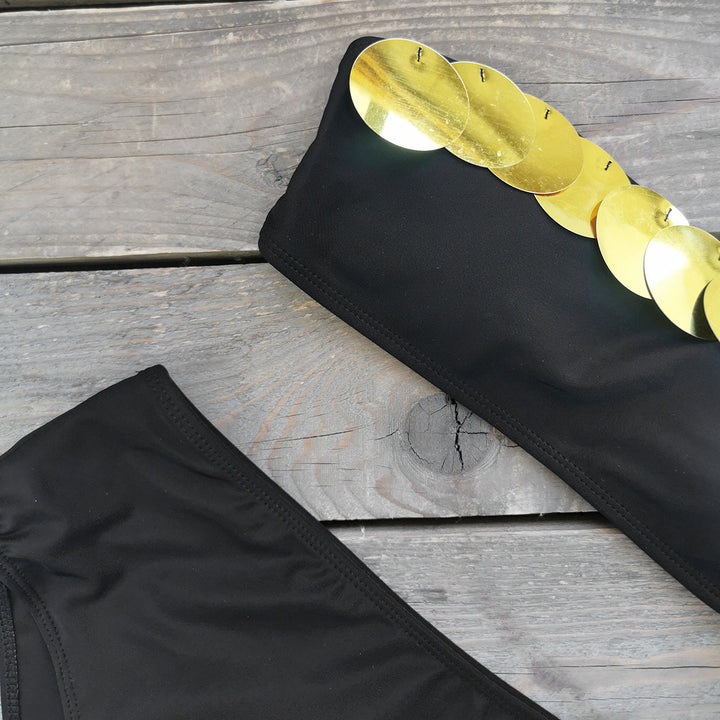 Dame Bikini-sæt med trendy cropped-form og glitrende palietter Stilla