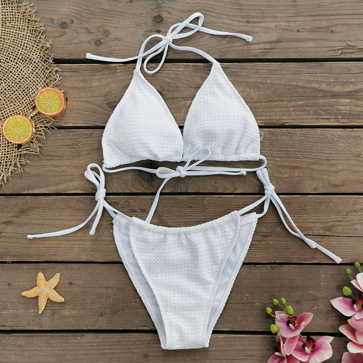 Dame bikini-sæt med elegant indpakningsskørt og pyntesløjfe Stilla