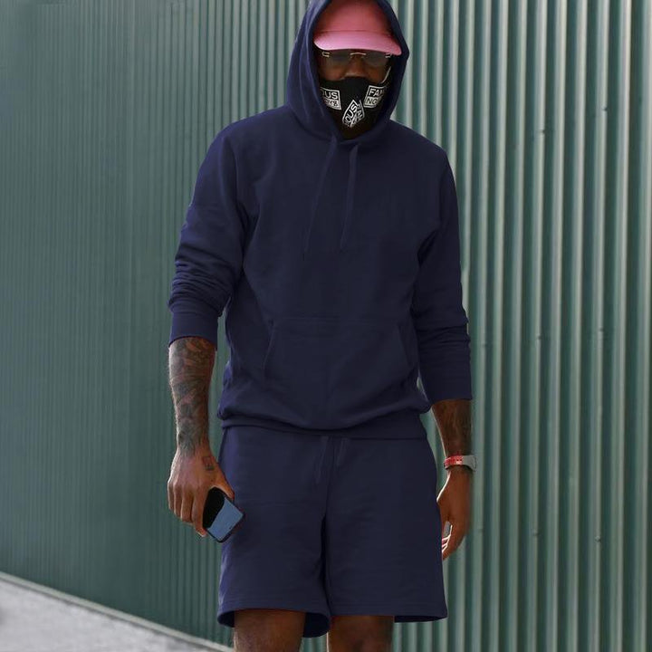 Herrer sporty hoodie og shorts sæt Stilla