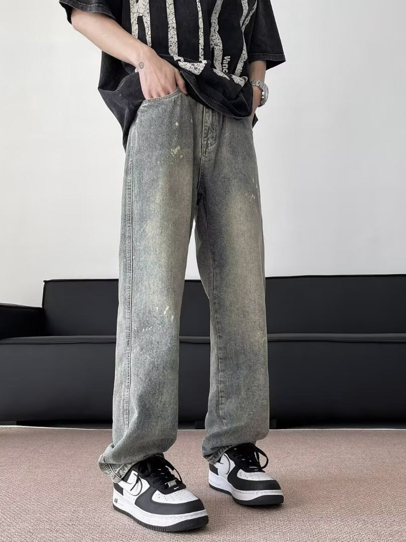 Herrer afslappede Wide-Leg Jeans med unik vintage-effekt og afslappet pasform Stilla