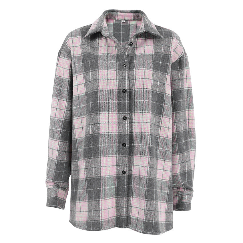 Dame Oversized Karoskjorte med afslappet snit Stilla