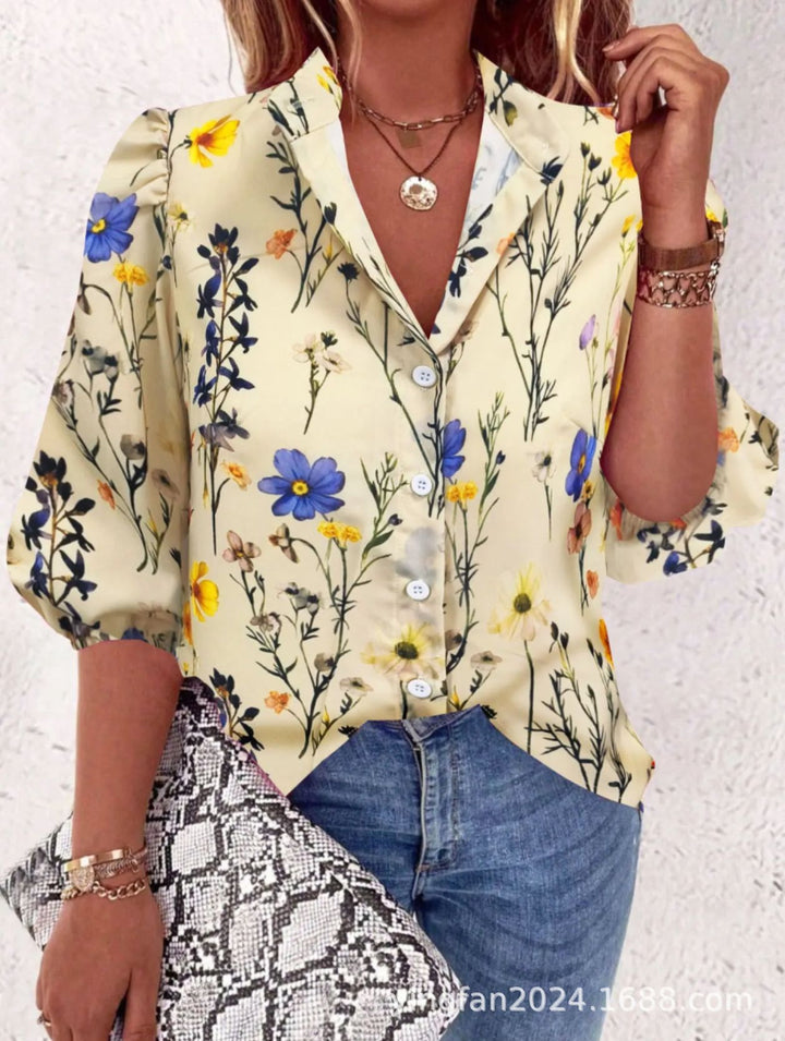 Dame Pletter Knap-Up Bluse Stilla