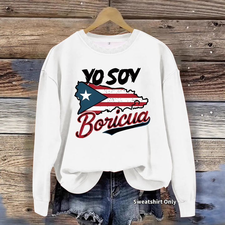 Kvinders sweatshirt med kreativ Puerto Rico design og afslappet pasform Stilla