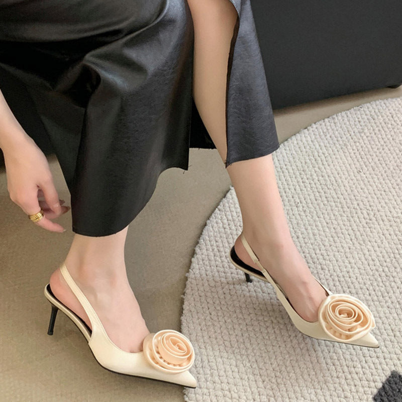 Dame Slingback Pumps med floralt design og elegant hæl Stilla