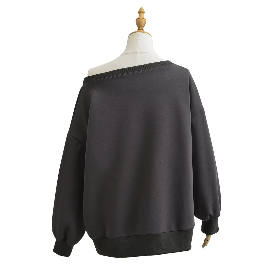 Dame Oversized Sweatshirt med sporty print og afslappet snit Stilla