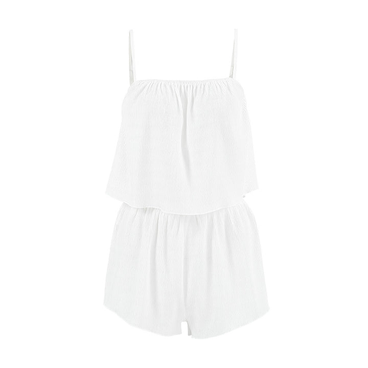 Dame luftig Cropped-Top og Shorts-Sæt med elastisk talje Stilla