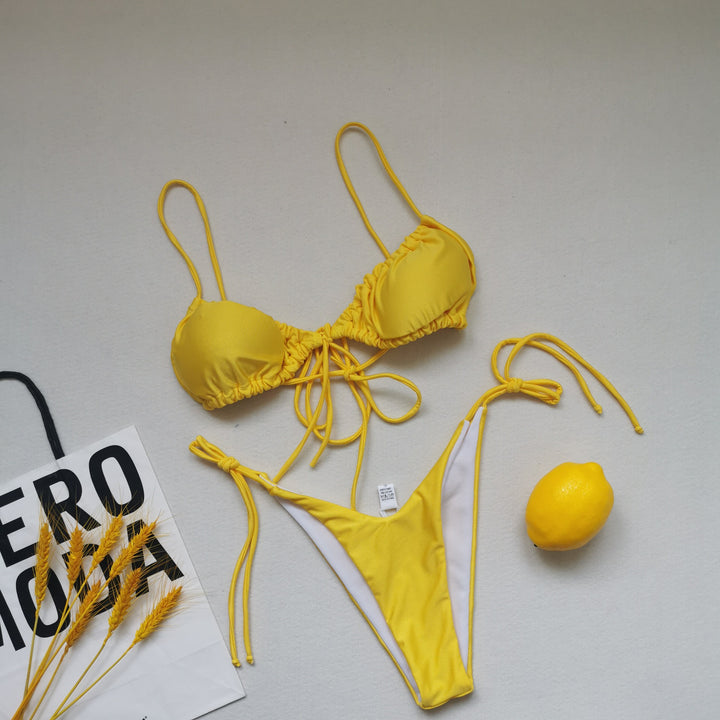 Damer triangel-bikini med justerbare bindebånd Skovae