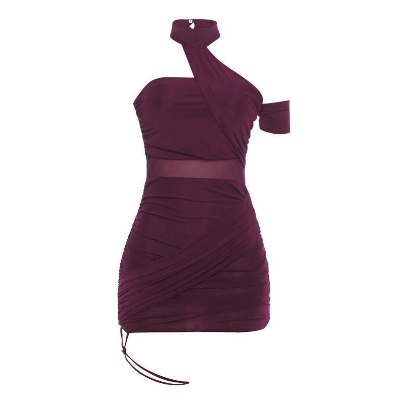 Damen figurbetontes Minikleid mit Rüschendetails und elegantem Wickeldesign Skovae