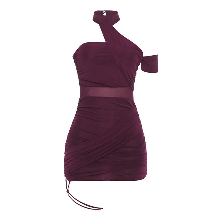 Damen figurbetontes Minikleid mit Rüschendetails und elegantem Wickeldesign Skovae