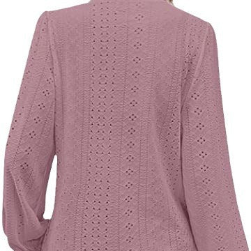 Damebluse med låsestik og brede ærmer Stilla
