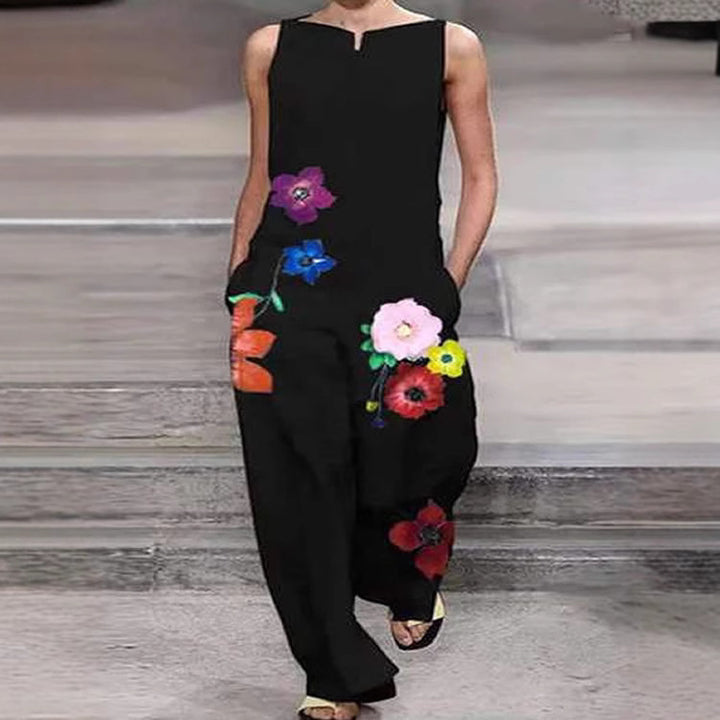 Dame Mode Jumpsuit med blomstret design og praktiske lommer Skovae