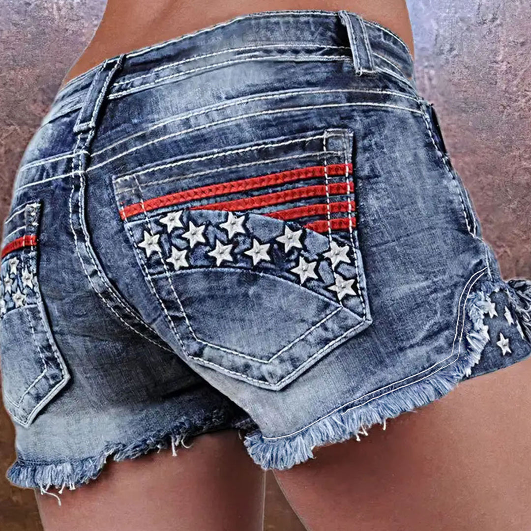 Dame Jeans-shorts i vintage-stil Stilla