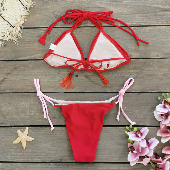 Dame bikini-sæt med raffinerede ruffle-elementer og justerbare stropper Stilla